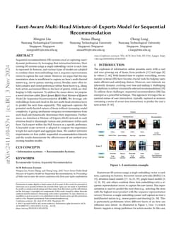 Facet-Aware Multi-Head Mixture-of-Experts Model for Sequential Recommendation