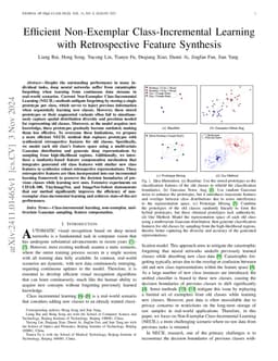 Efficient Non-Exemplar Class-Incremental Learning with Retrospective
  Feature Synthesis