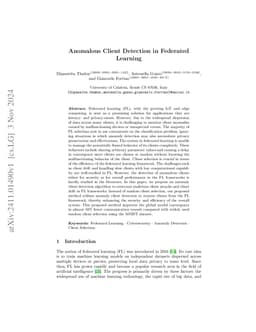 Anomalous Client Detection in Federated Learning