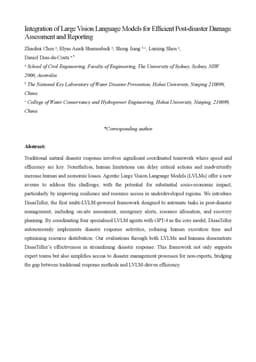 Integration of Large Vision Language Models for Efficient Post-disaster
  Damage Assessment and Reporting