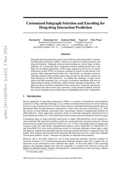 Customized Subgraph Selection and Encoding for Drug-drug Interaction
  Prediction