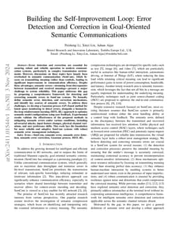 Building the Self-Improvement Loop: Error Detection and Correction in
  Goal-Oriented Semantic Communications