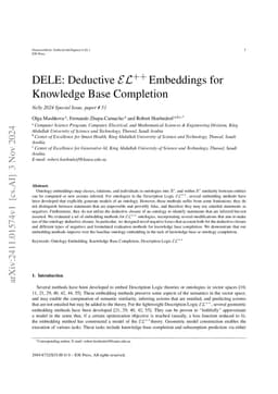 DELE: Deductive $\mathcal{EL}^{++} \thinspace $ Embeddings for Knowledge
  Base Completion