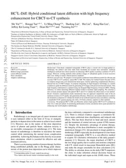 HC$^3$L-Diff: Hybrid conditional latent diffusion with high frequency
  enhancement for CBCT-to-CT synthesis