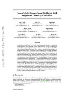 DreamPolish: Domain Score Distillation With Progressive Geometry
  Generation