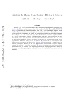 Unlocking the Theory Behind Scaling 1-Bit Neural Networks
