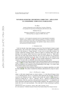 Non rigid geometric distortions correction -- Application to atmospheric
  turbulence stabilization