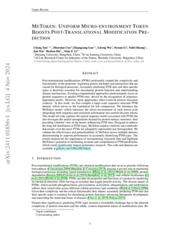 MeToken: Uniform Micro-environment Token Boosts Post-Translational
  Modification Prediction