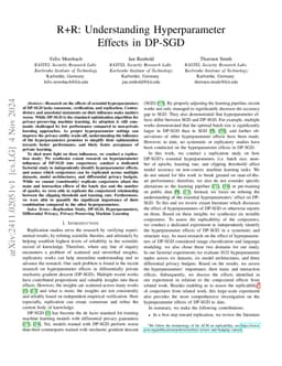R+R:Understanding Hyperparameter Effects in DP-SGD