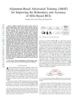 Alignment-Based Adversarial Training (ABAT) for Improving the Robustness
  and Accuracy of EEG-Based BCIs