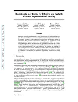 Revisiting K-mer Profile for Effective and Scalable Genome
  Representation Learning