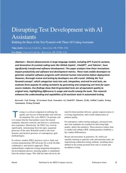 Disrupting Test Development with AI Assistants