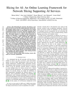 Slicing for AI: An Online Learning Framework for Network Slicing
  Supporting AI Services