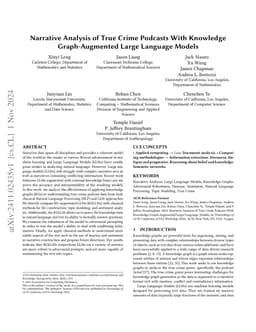 Narrative Analysis of True Crime Podcasts With Knowledge Graph-Augmented
  Large Language Models