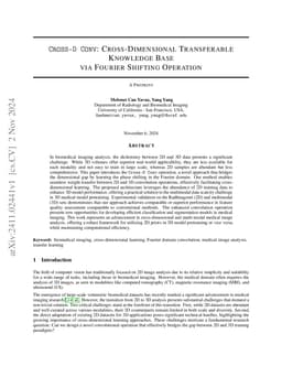 Cross-D Conv: Cross-Dimensional Transferable Knowledge Base via Fourier Shifting Operation