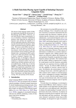 A Multi-Task Role-Playing Agent Capable of Imitating Character
  Linguistic Styles
