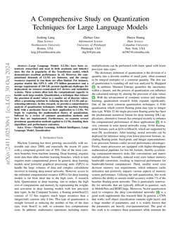 A Comprehensive Study on Quantization Techniques for Large Language
  Models