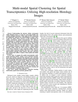 Multi-modal Spatial Clustering for Spatial Transcriptomics Utilizing
  High-resolution Histology Images