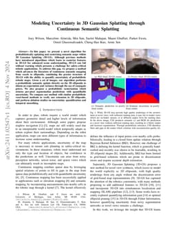 Modeling Uncertainty in 3D Gaussian Splatting through Continuous
  Semantic Splatting