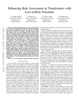Enhancing Risk Assessment in Transformers with Loss-at-Risk Functions