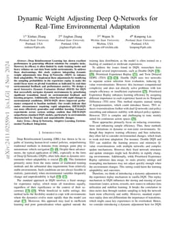 Dynamic Weight Adjusting Deep Q-Networks for Real-Time Environmental
  Adaptation