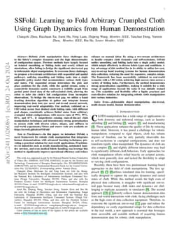 SSFold: Learning to Fold Arbitrary Crumpled Cloth Using Graph Dynamics
  from Human Demonstration