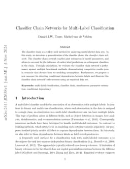 Classifier Chain Networks for Multi-Label Classification