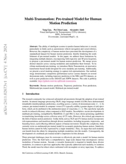 Multi-Transmotion: Pre-trained Model for Human Motion Prediction