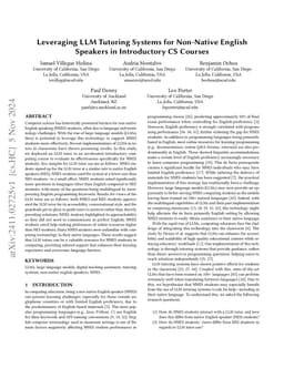 Leveraging LLM Tutoring Systems for Non-Native English Speakers in
  Introductory CS Courses