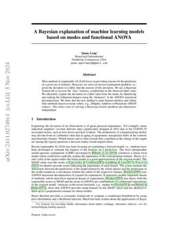 A Bayesian explanation of machine learning models based on modes and
  functional ANOVA