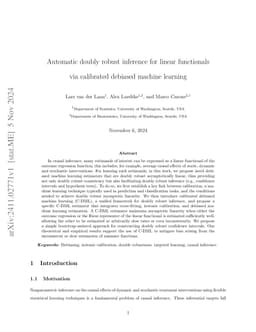 Automatic doubly robust inference for linear functionals via calibrated
  debiased machine learning