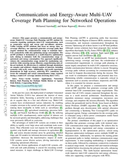 Communication and Energy-Aware Multi-UAV Coverage Path Planning for Networked Operations