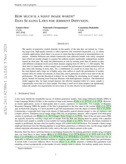How much is a noisy image worth? Data Scaling Laws for Ambient Diffusion