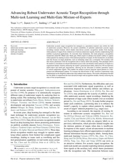 Advancing Robust Underwater Acoustic Target Recognition through
  Multi-task Learning and Multi-Gate Mixture-of-Experts