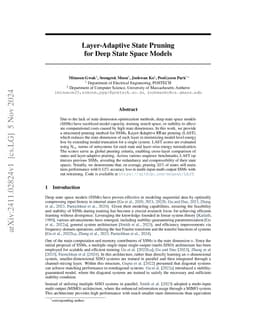 Layer-Adaptive State Pruning for Deep State Space Models