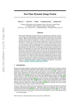 Test-Time Dynamic Image Fusion