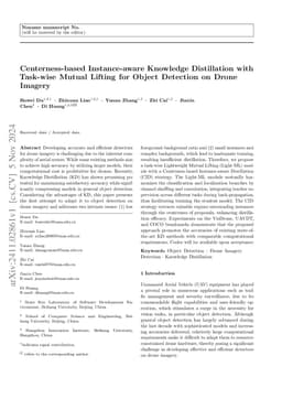 Centerness-based Instance-aware Knowledge Distillation with Task-wise
  Mutual Lifting for Object Detection on Drone Imagery