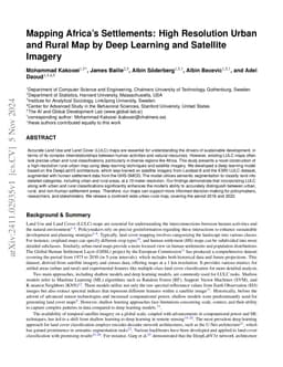 Mapping Africa Settlements: High Resolution Urban and Rural Map by Deep
  Learning and Satellite Imagery
