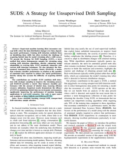 SUDS: A Strategy for Unsupervised Drift Sampling
