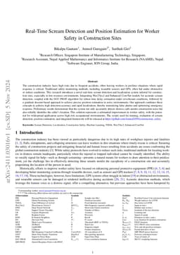 Real-Time Scream Detection and Position Estimation for Worker Safety in
  Construction Sites
