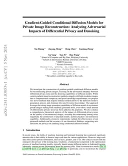 Gradient-Guided Conditional Diffusion Models for Private Image
  Reconstruction: Analyzing Adversarial Impacts of Differential Privacy and
  Denoising