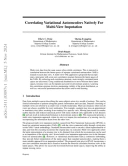 Correlating Variational Autoencoders Natively For Multi-View Imputation