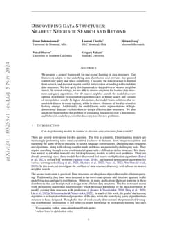Discovering Data Structures: Nearest Neighbor Search and Beyond