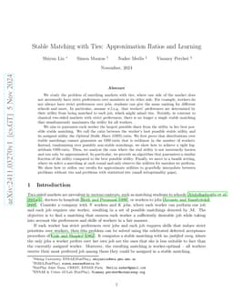 Stable Matching with Ties: Approximation Ratios and Learning