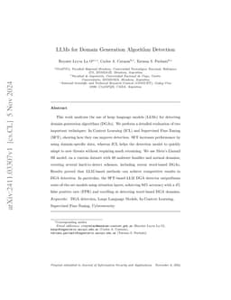 LLMs for Domain Generation Algorithm Detection