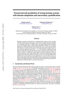 Neural Network Prediction of Strong Lensing Systems with Domain Adaptation and Uncertainty Quantification