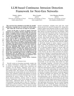 LLM-based Continuous Intrusion Detection Framework for Next-Gen Networks
