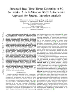 Enhanced Real-Time Threat Detection in 5G Networks: A Self-Attention RNN
  Autoencoder Approach for Spectral Intrusion Analysis