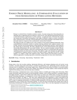 Energy Price Modelling: A Comparative Evaluation of four Generations of
  Forecasting Methods