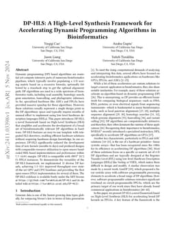DP-HLS: A High-Level Synthesis Framework for Accelerating Dynamic
  Programming Algorithms in Bioinformatics